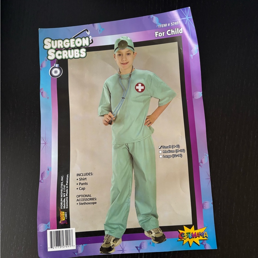 Surgeon Scrubs Kids Costume - Green